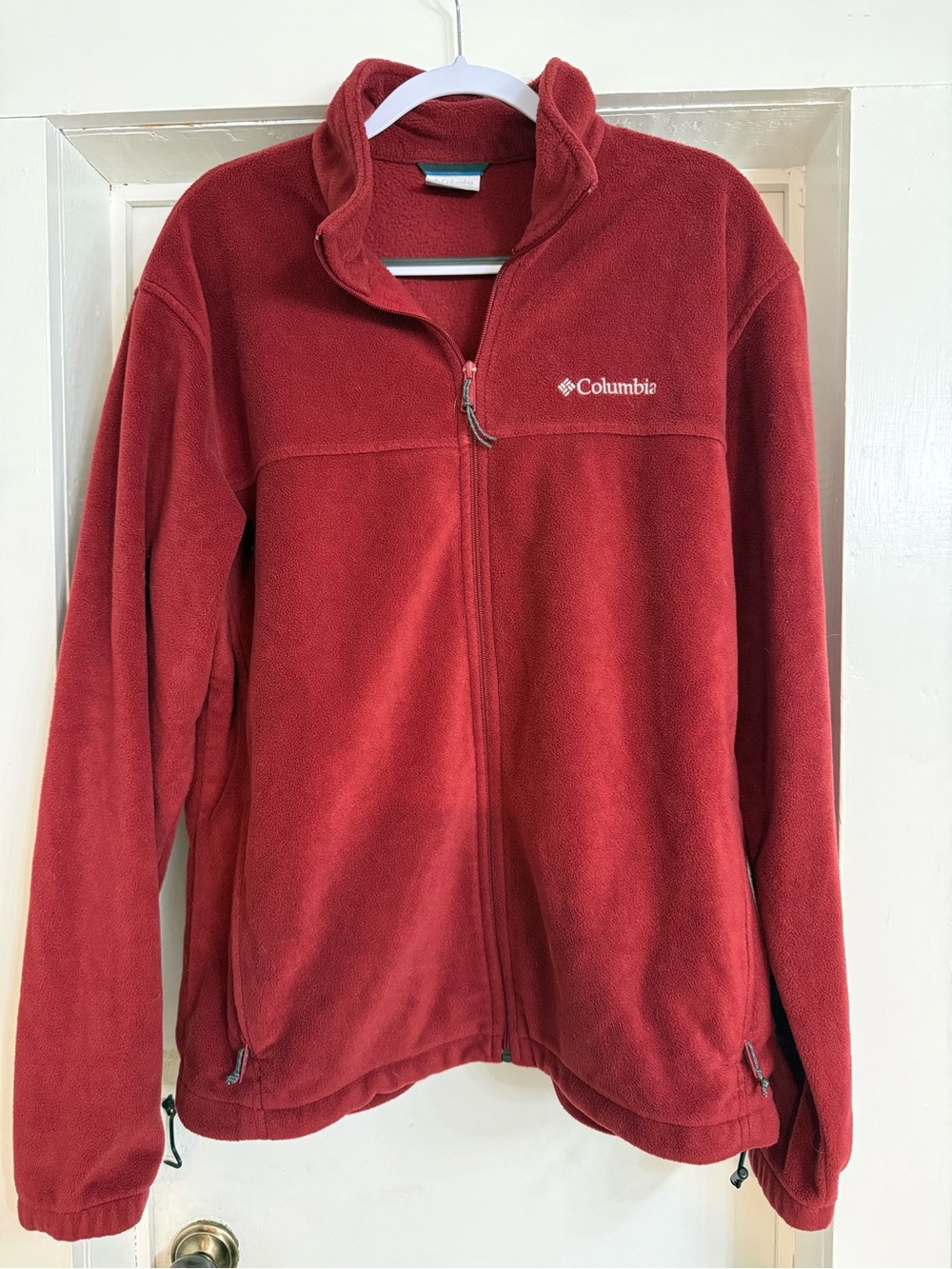 Columbia Deep Red Zip-Up Fleece Jacket